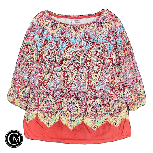 Top 3/4 Sleeve Basic By Talbots In Multi, Size: Xl