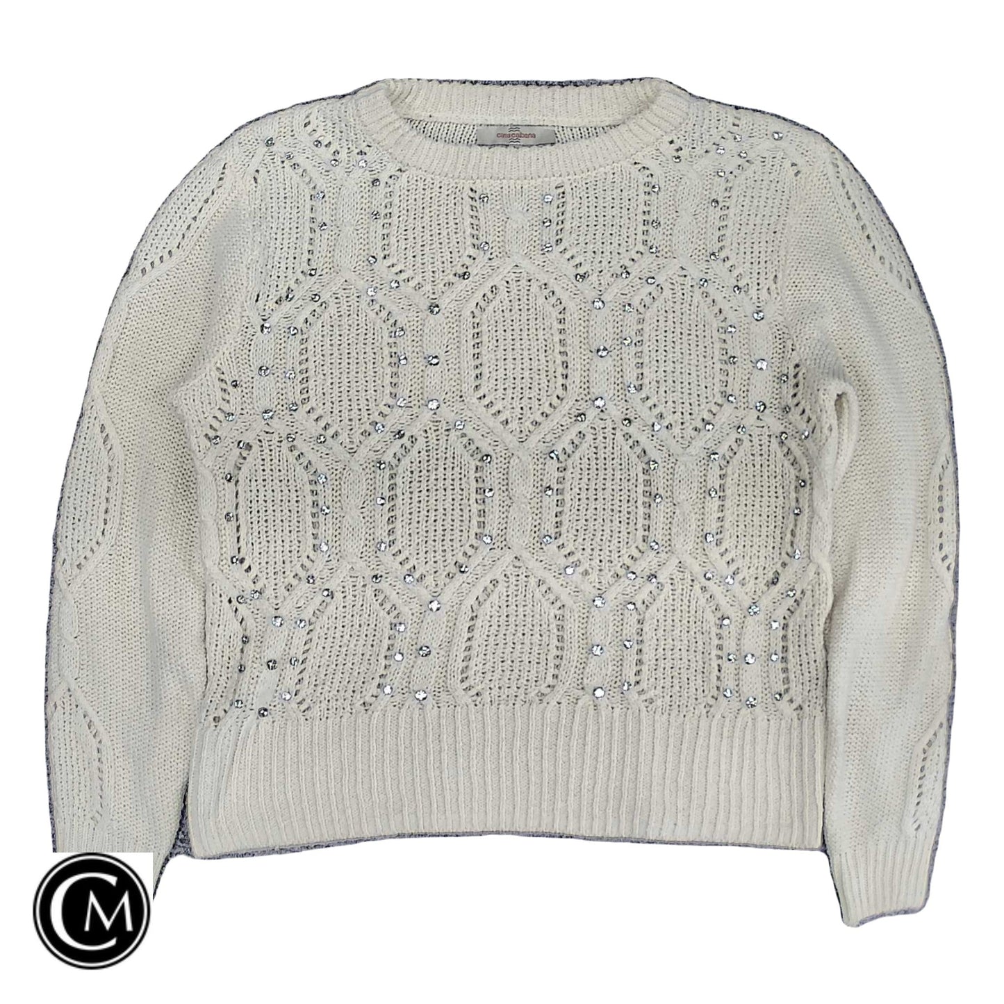 Sweater By Clothes Mentor In Cream, Size: L