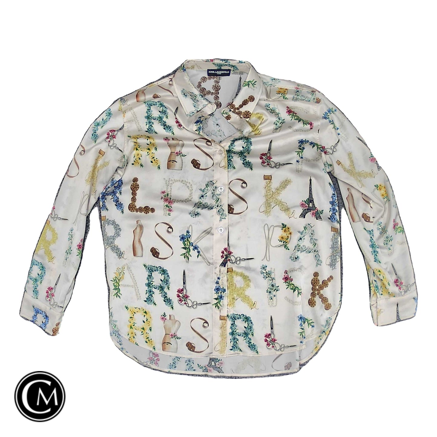 Blouse Ls By Karl Lagerfeld In Cream, Size: M