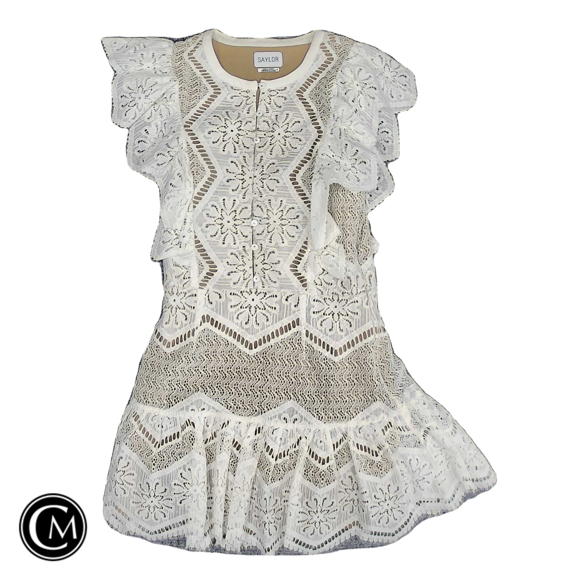 Dress Casual Short By Cma In Tan & White, Size: S image 1