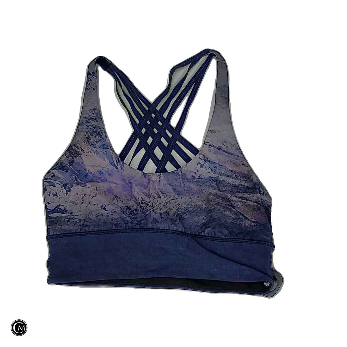 Athletic Bra By Lululemon In Black & Blue, Size: M