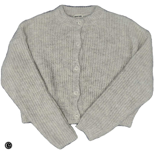Sweater Cardigan By Open Edit In Cream, Size: L