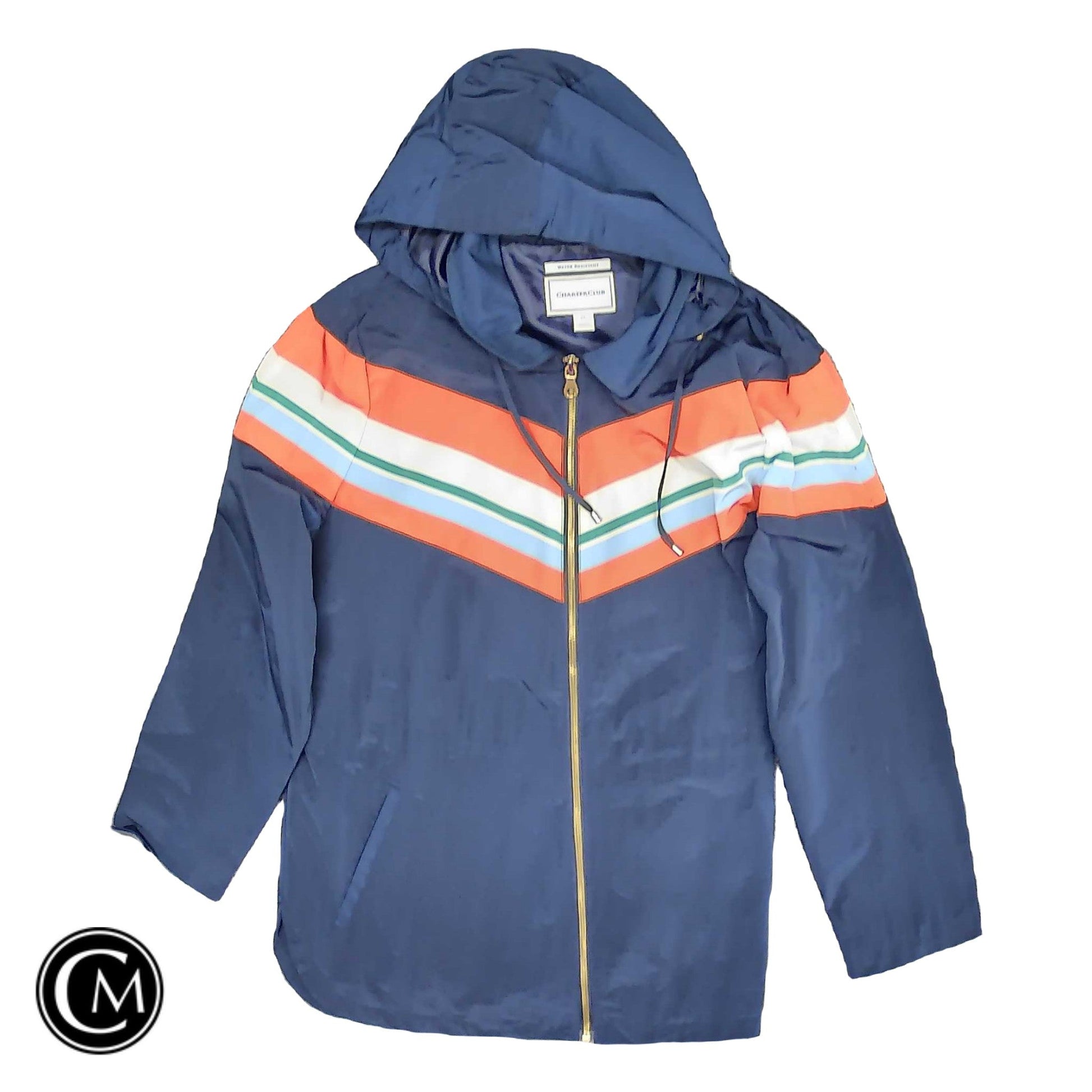 Coat Raincoat By Charter Club In Blue & Orange, Size: Lp image 1