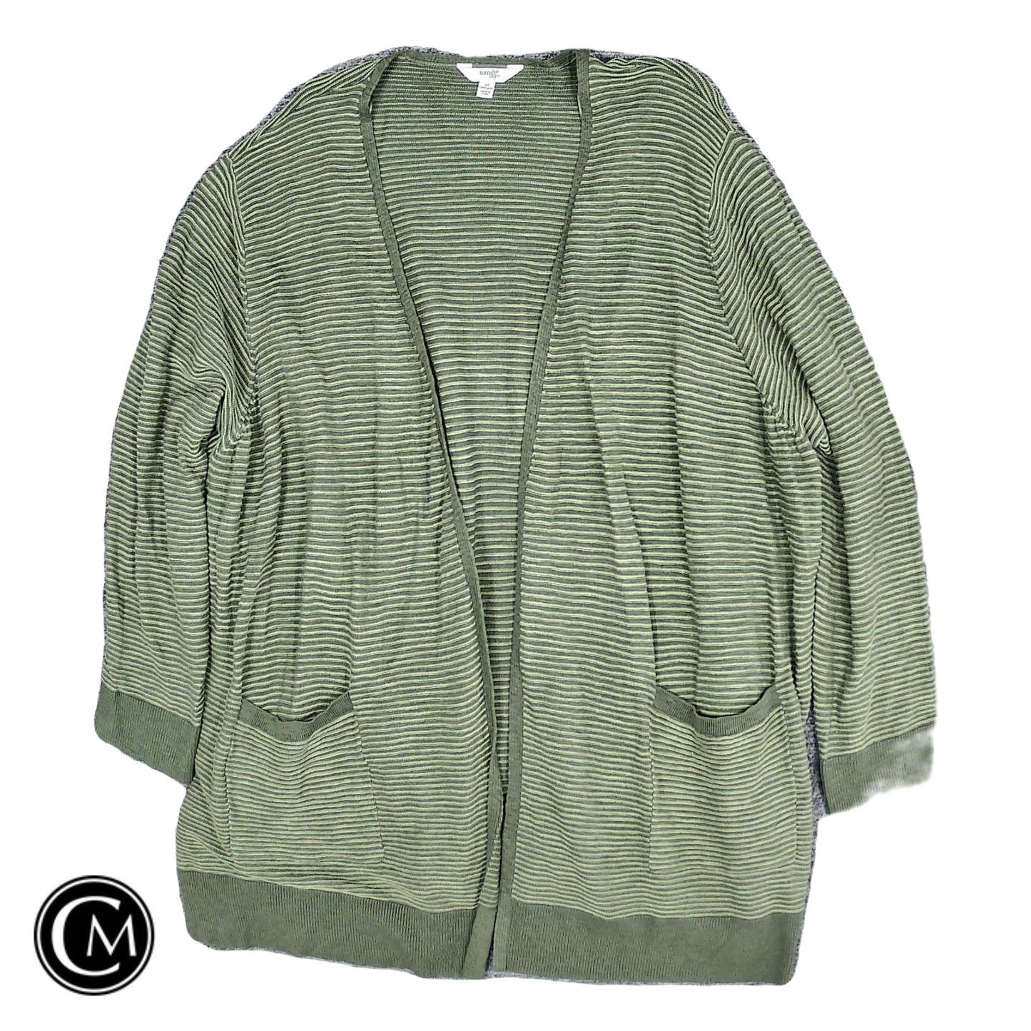 Cardigan By Terra & Sky In Green, Size: 4x