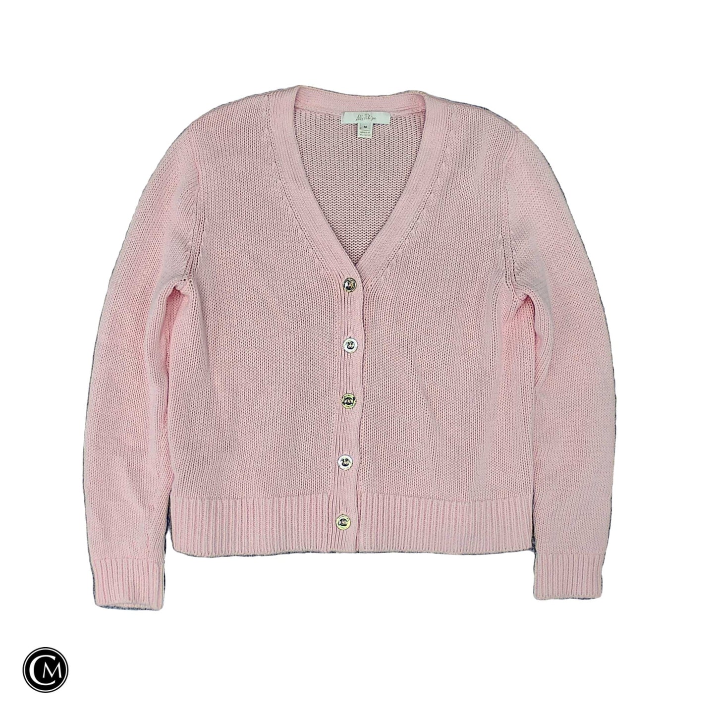 Sweater Cardigan Designer By Lilly Pulitzer In Pink, Size: M