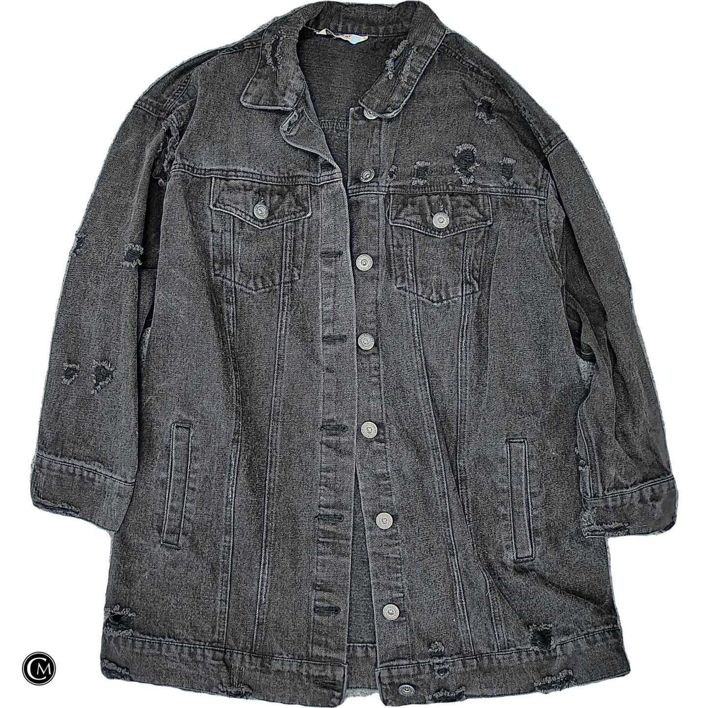 Jacket Denim By Highway In Black Denim, Size: 1x