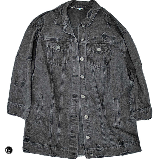 Jacket Denim By Highway In Black Denim, Size: 1x