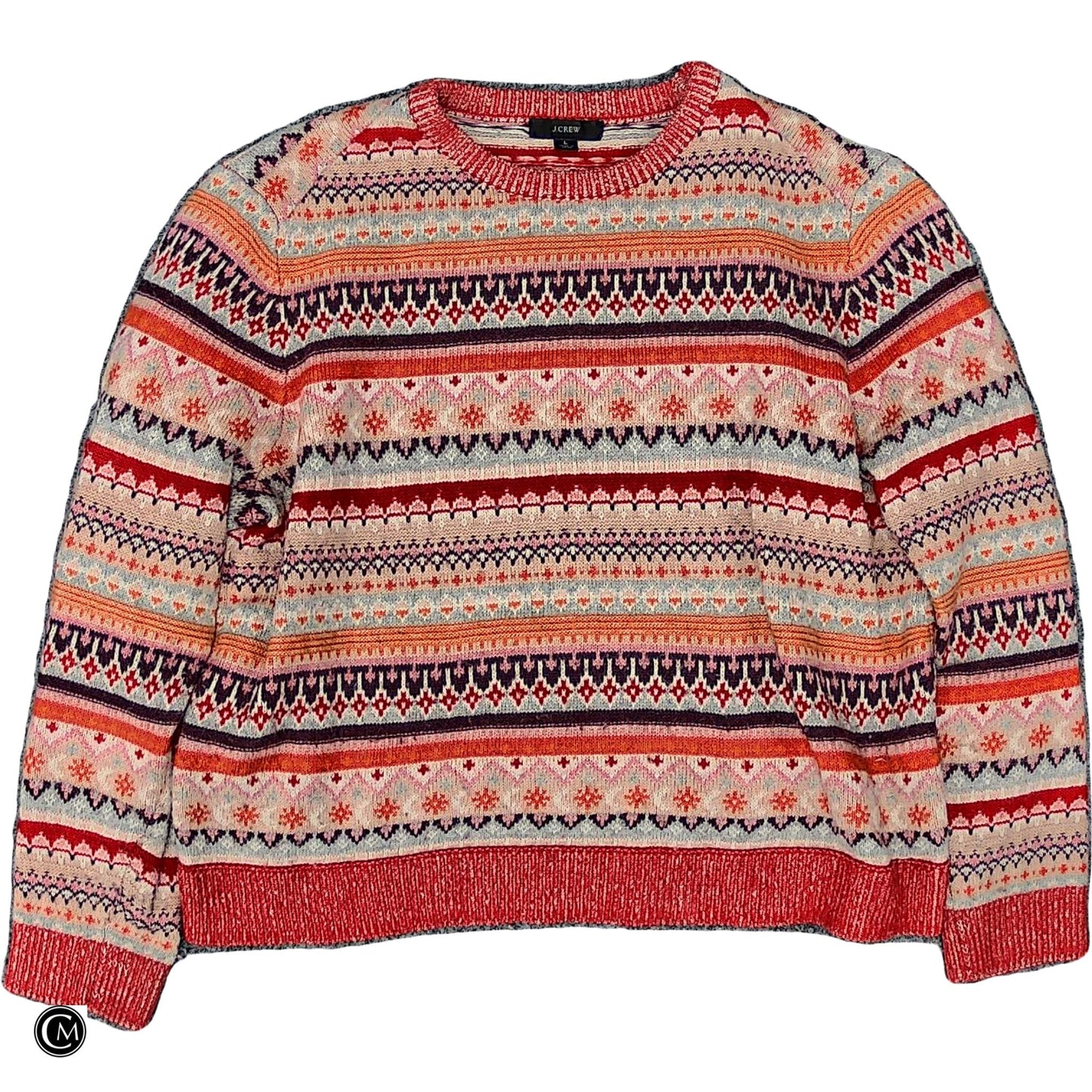 Sweater By J. Crew In Orange & Red, Size: L