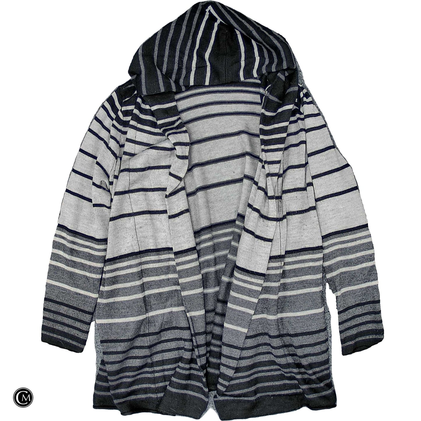 Sweater Cardigan By Cynthia Rowley In Black & Grey, Size: 2x image 1
