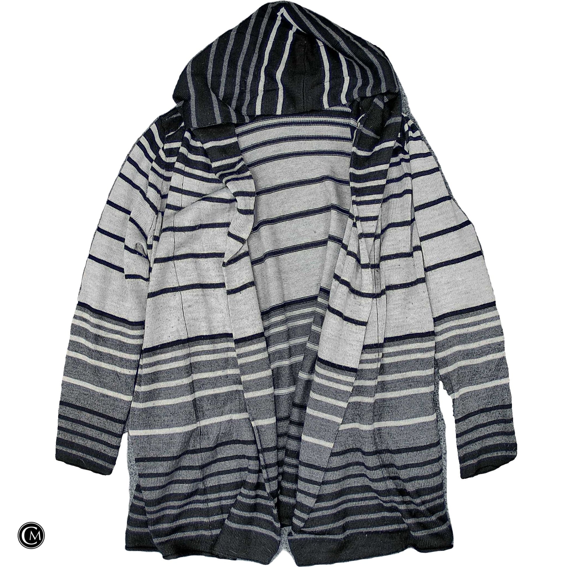 Sweater Cardigan By Cynthia Rowley In Black & Grey, Size: 2x image 1