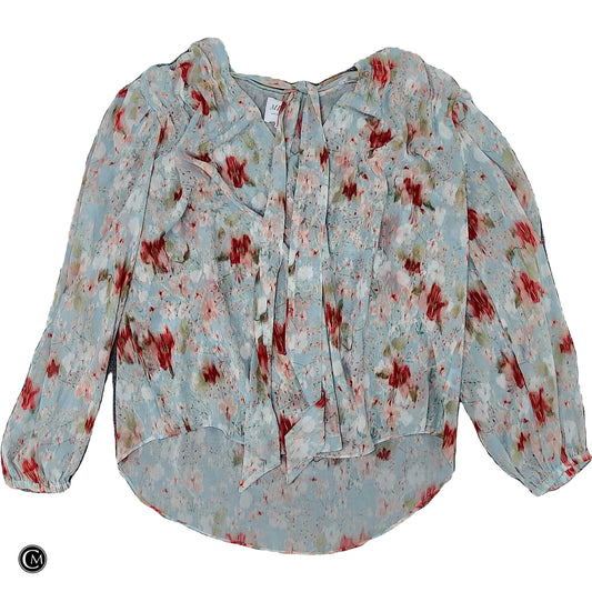 Blouse Designer By Misa In Blue & Red, Size: Xl