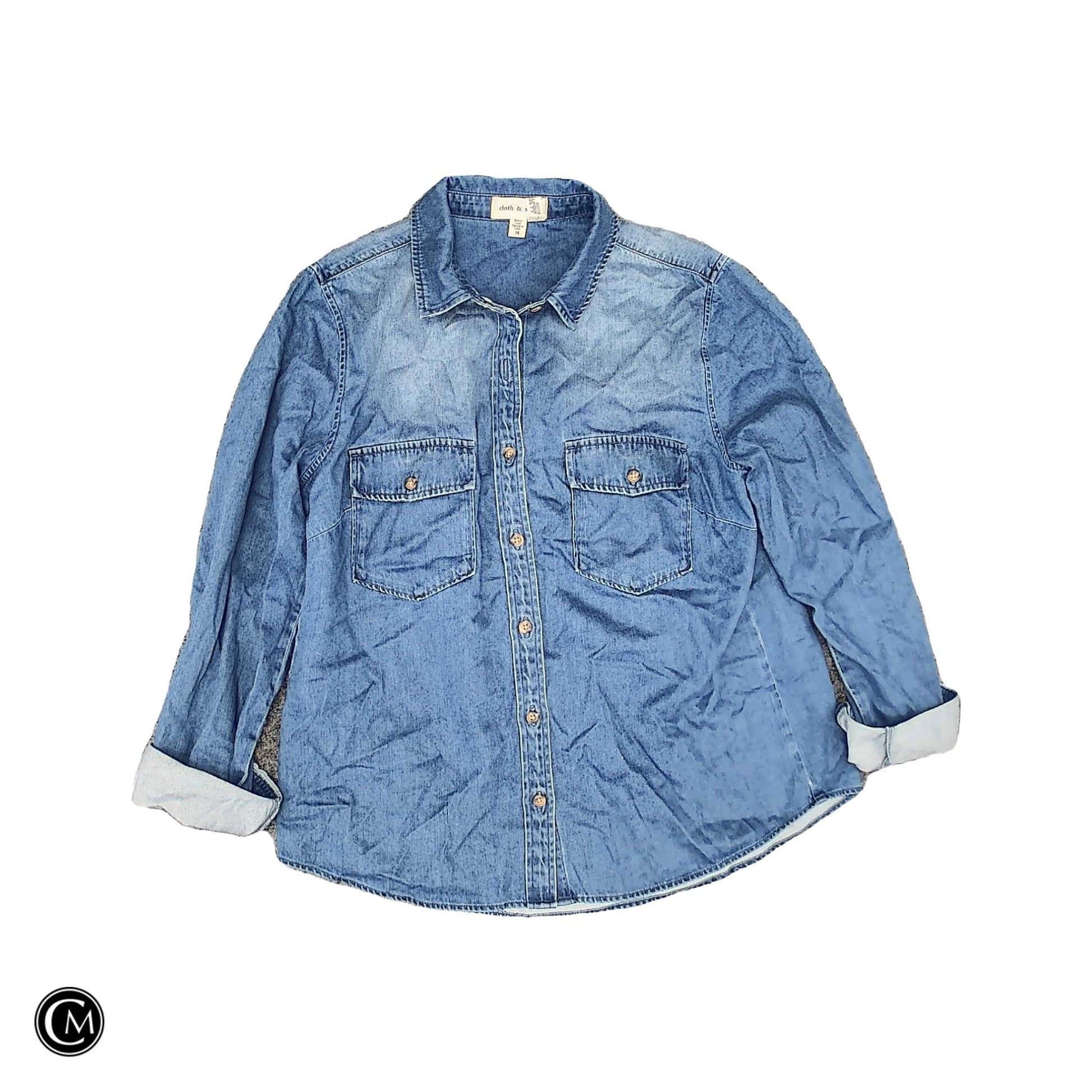 Top Ls By Cloth & Stone In Blue Denim, Size: M image 1