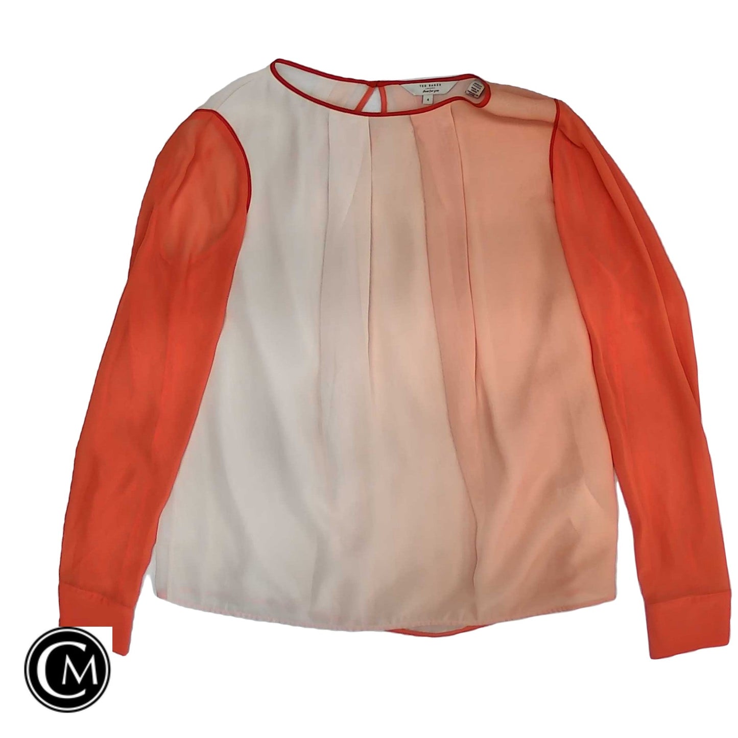 Blouse Ls By Ted Baker In Orange, Size: 4
