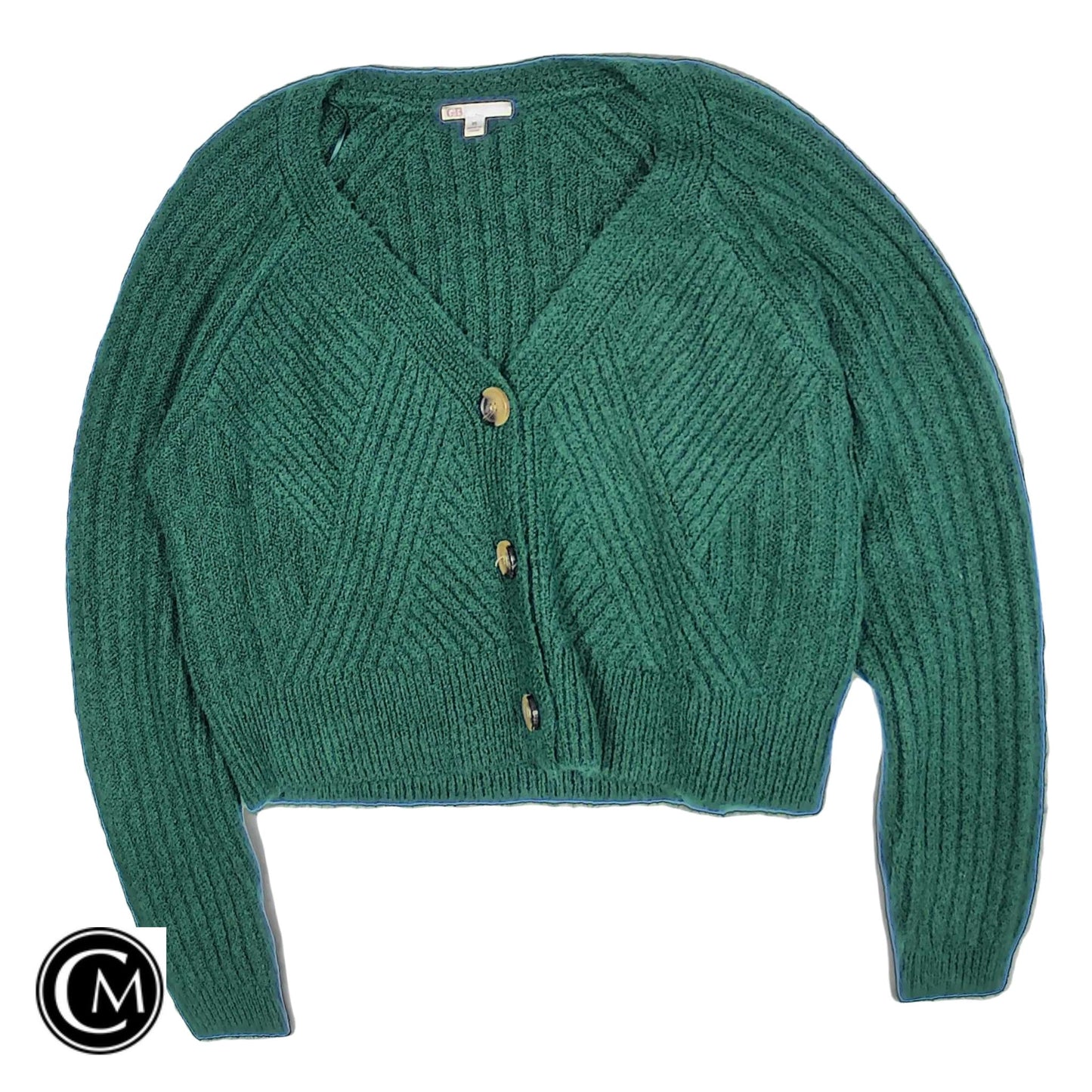 Sweater Cardigan By Gb In Green, Size: Xl