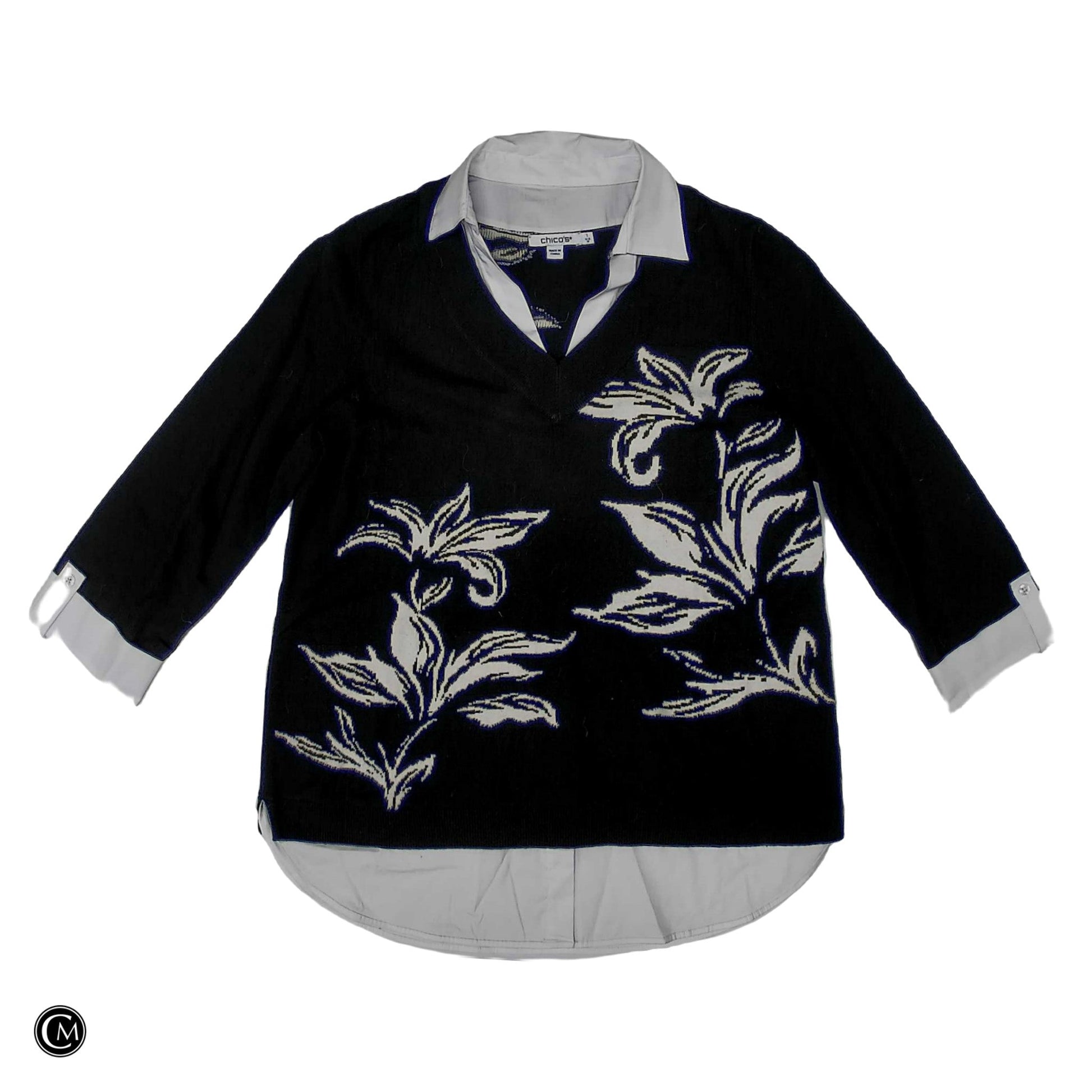 Top Ls By Chicos In Black & White, Size: M image 1