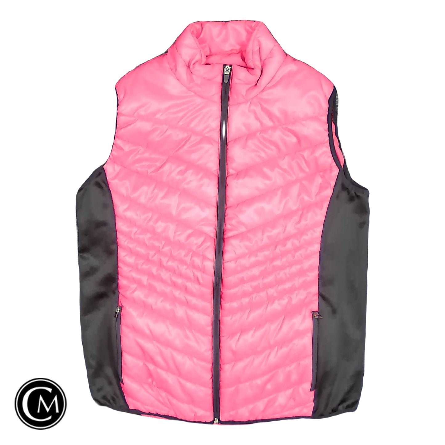Vest Puffer & Quilted By Xersion In Black & Pink, Size: M