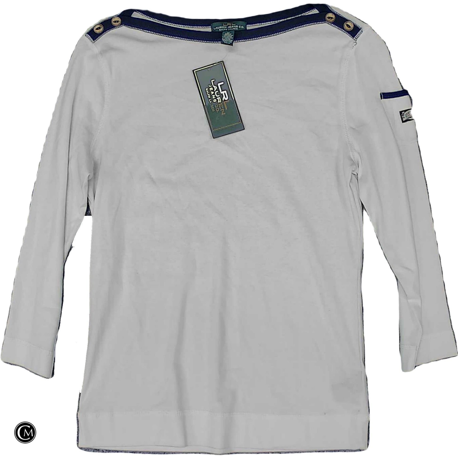 Top Ls By Lauren Jeans Co In Blue & White, Size: M image 1