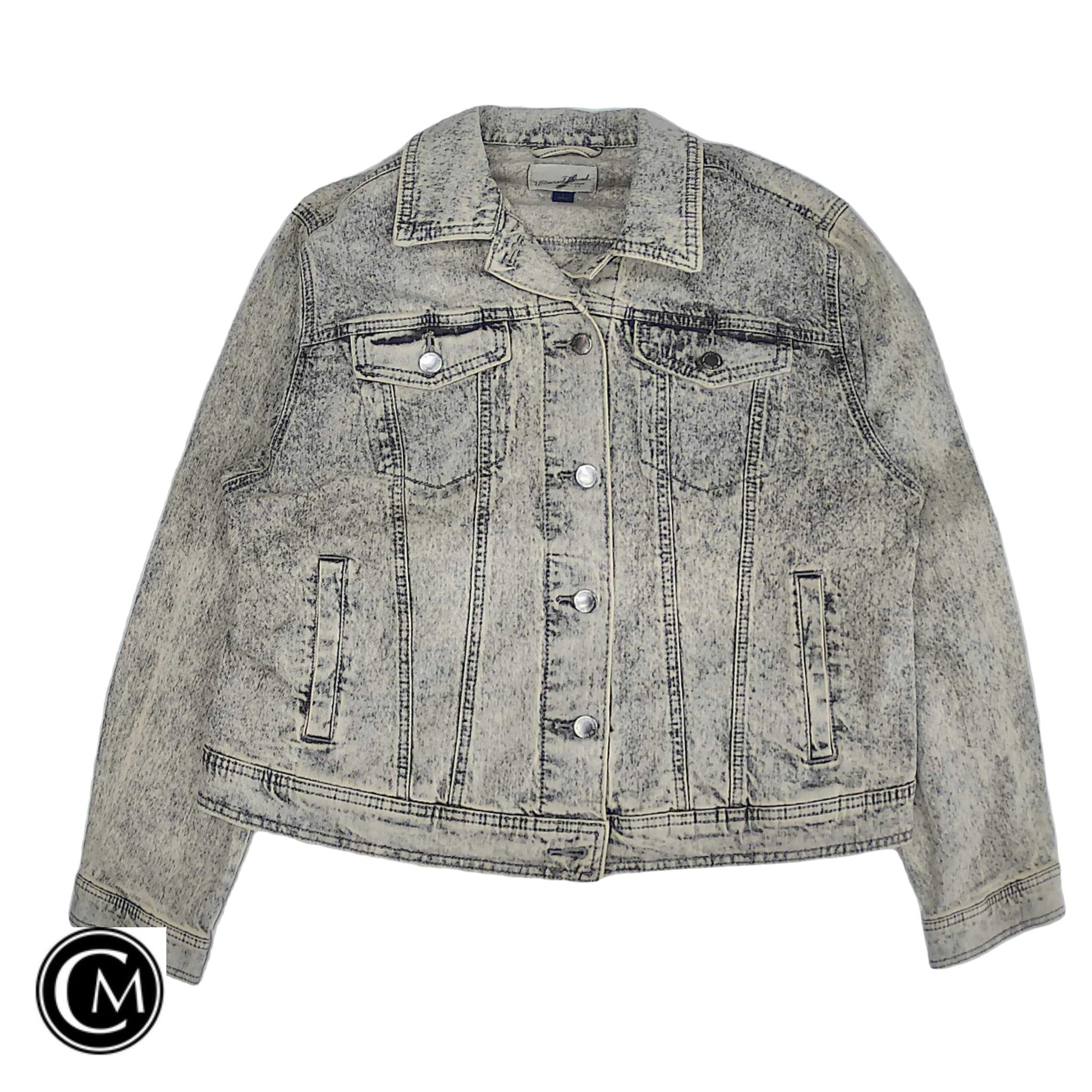 Jacket Denim By Universal Thread In Grey Denim, Size: L image 1
