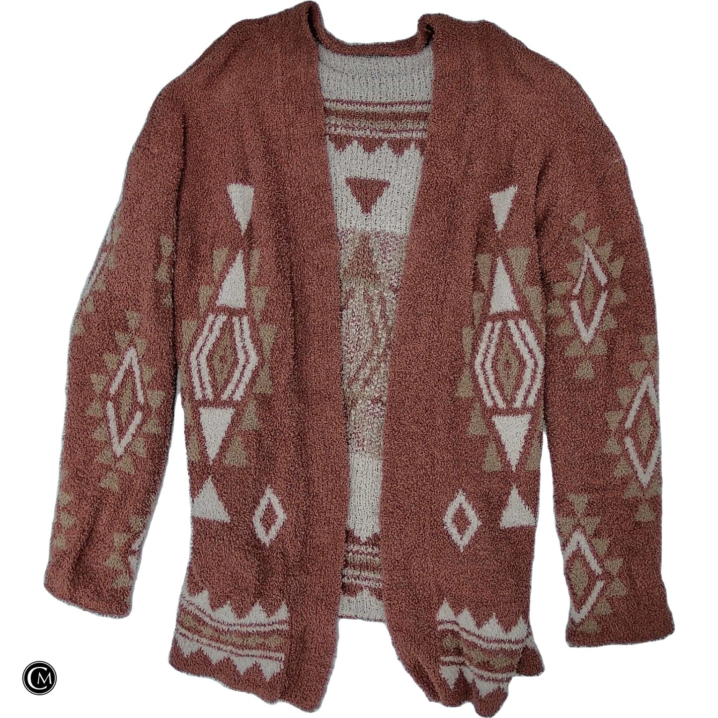 Sweater Cardigan By New In In Red & Tan, Size: L