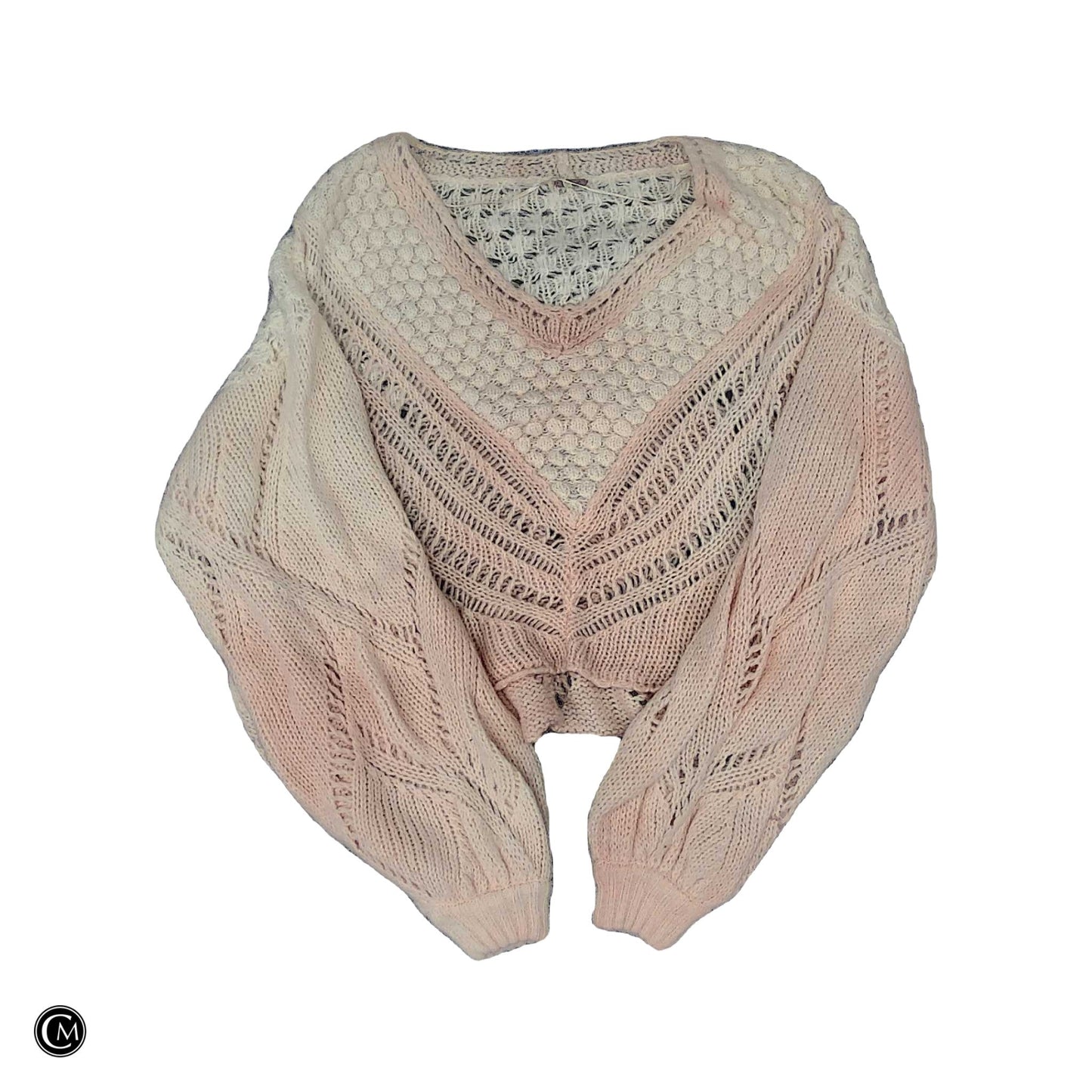 Sweater By Free People In Cream & Pink, Size: S