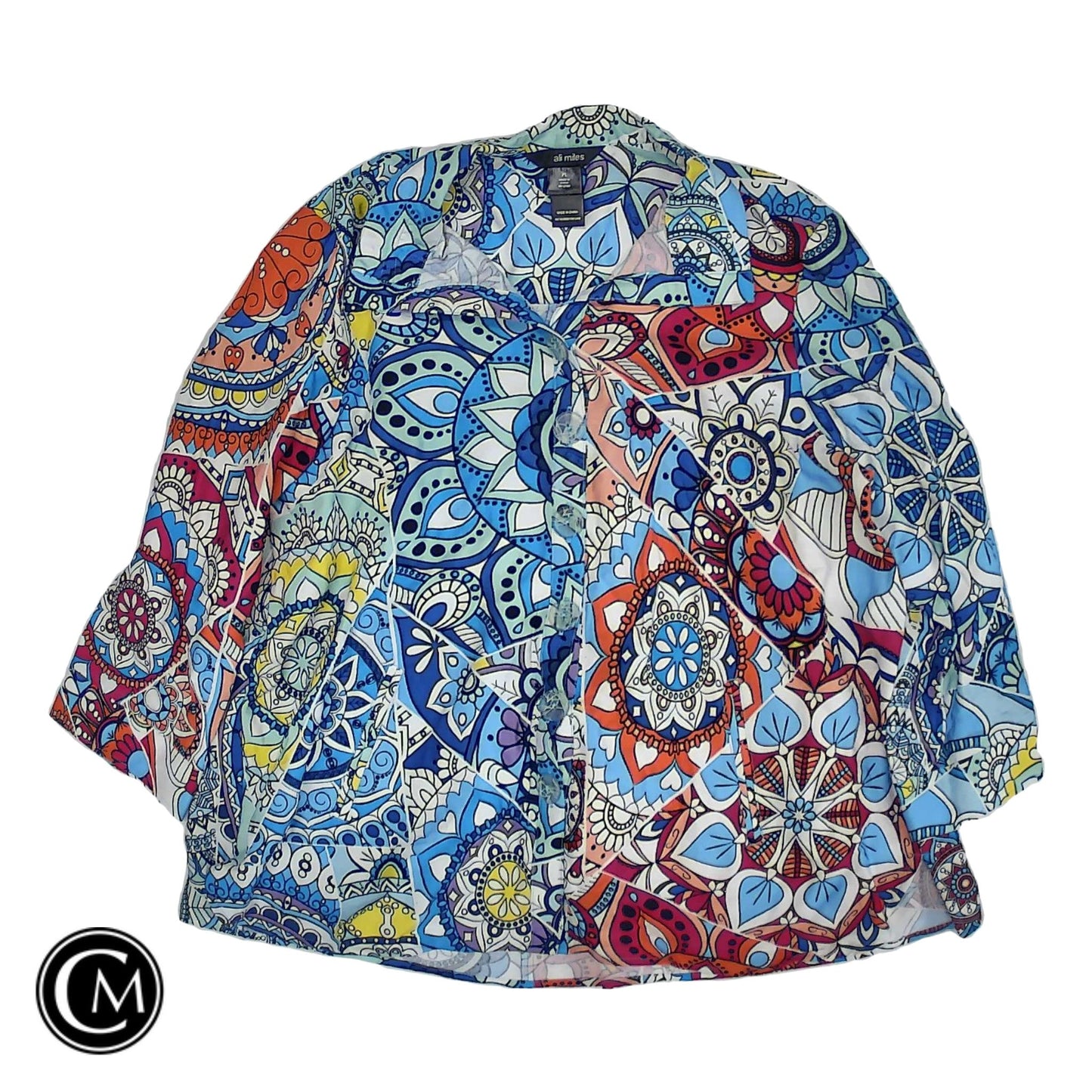 Top 3/4 Sleeve By Ali Miles In Multi, Size: Lp
