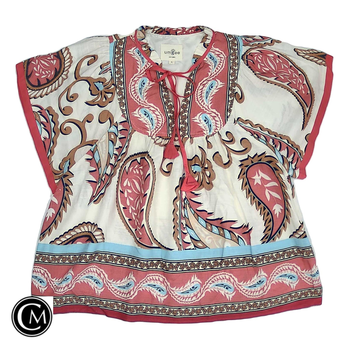 Top Ss By Umgee In Pink & White, Size: L