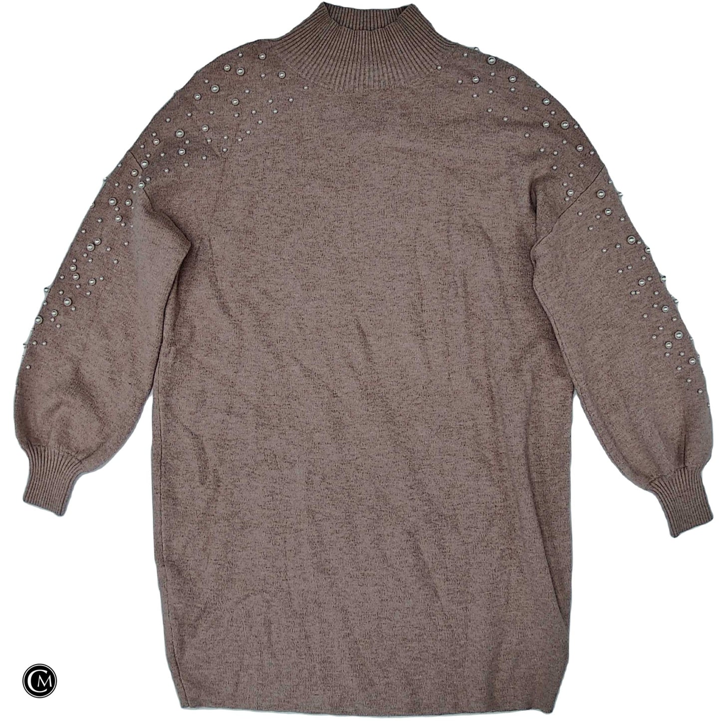 Dress Sweater By Fate In Pink & White, Size: S image 1