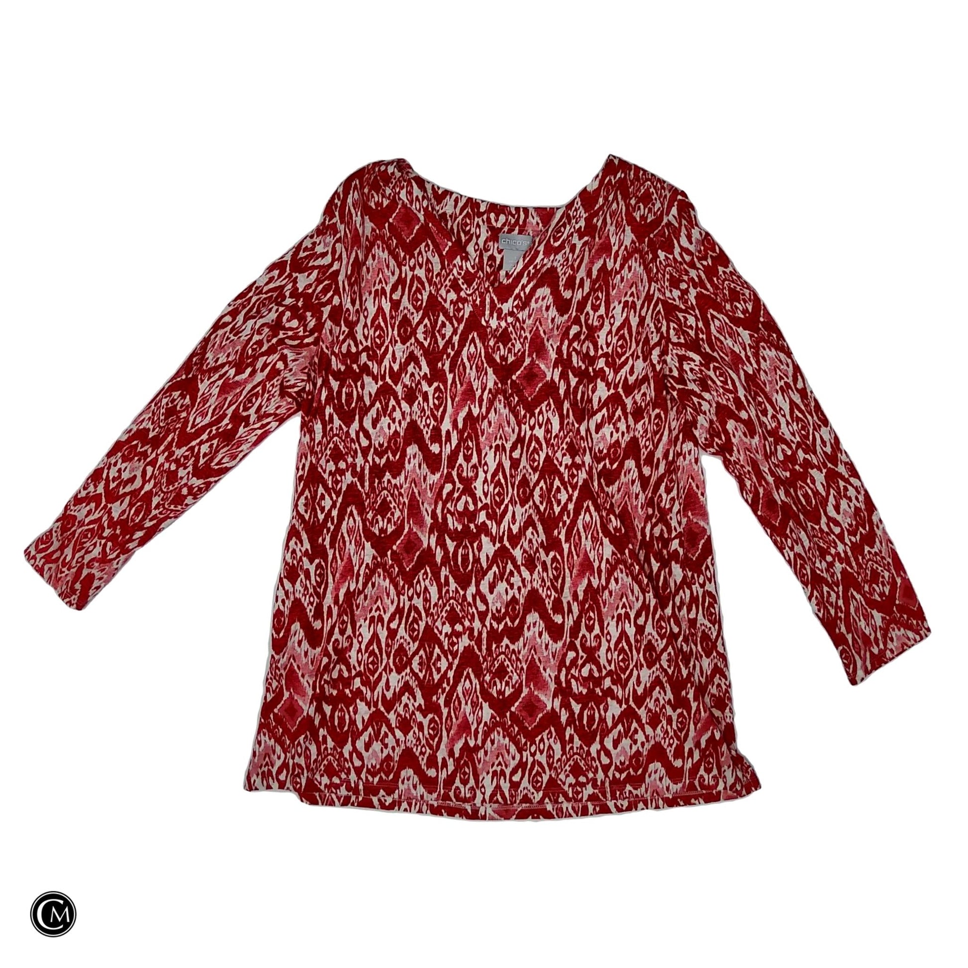 Top Ls By Chicos In Red & White, Size: M image 1