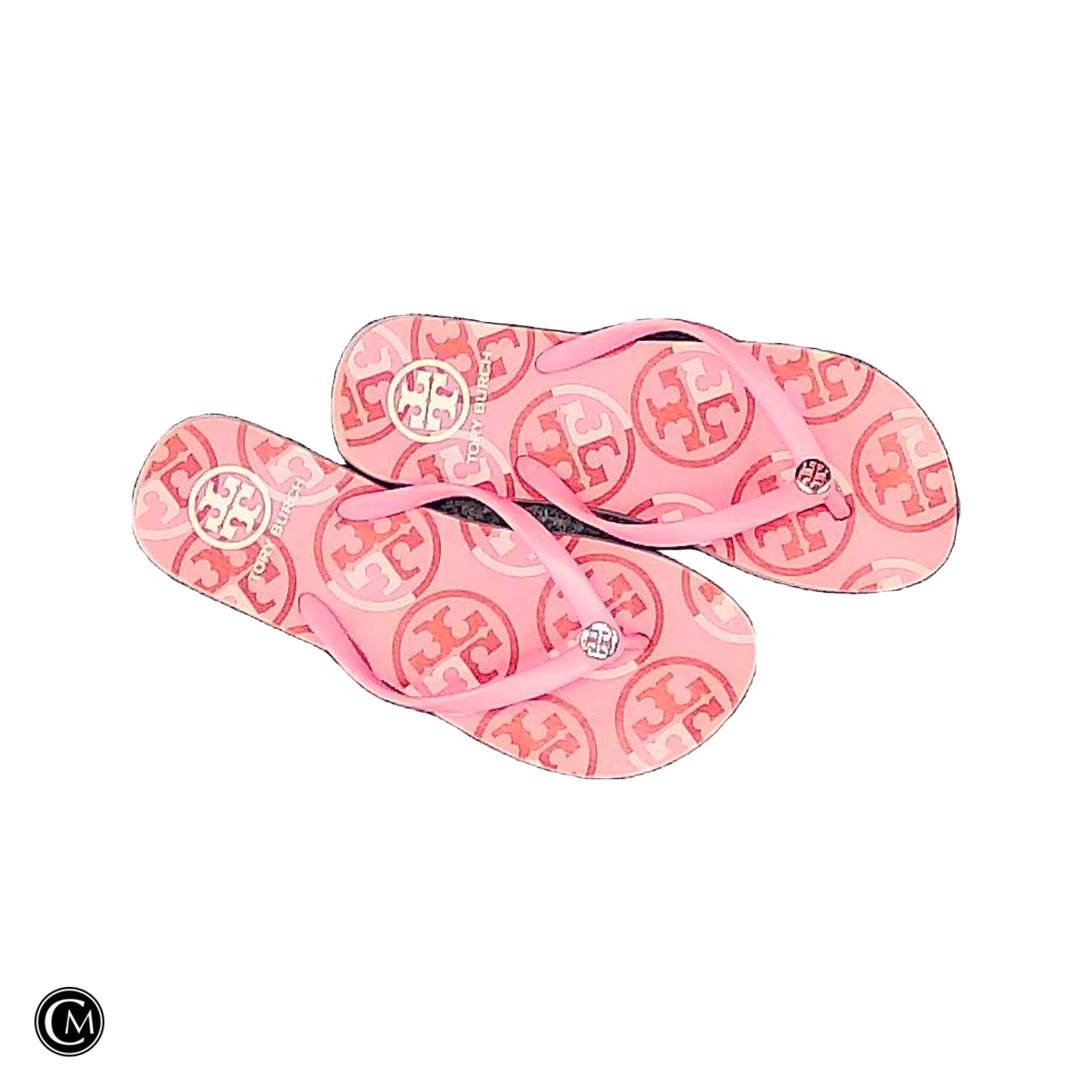 Sandals Designer By Tory Burch In Pink & Red, Size: 7 image 1