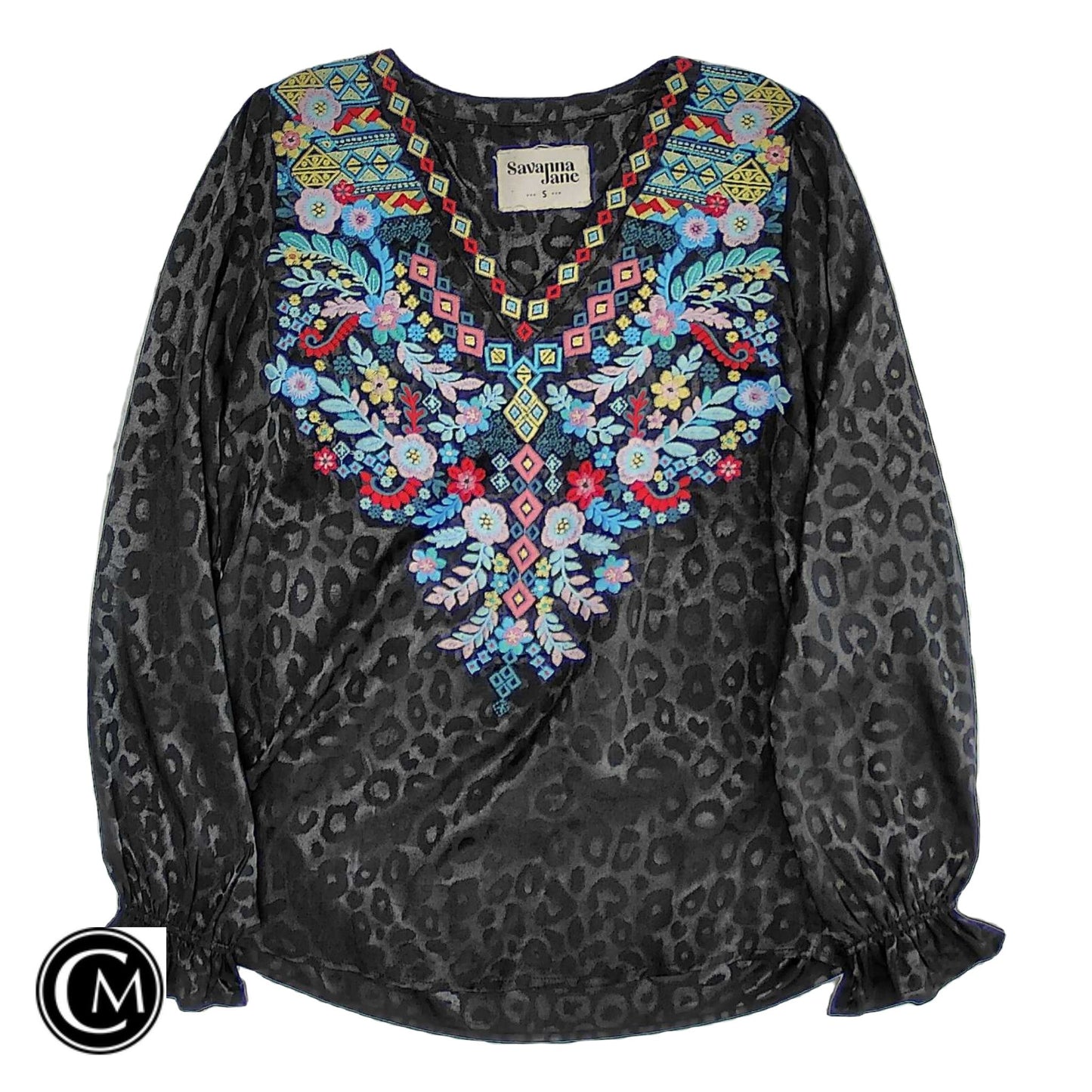 Blouse Ls By Savanna Jane In Black, Size: S