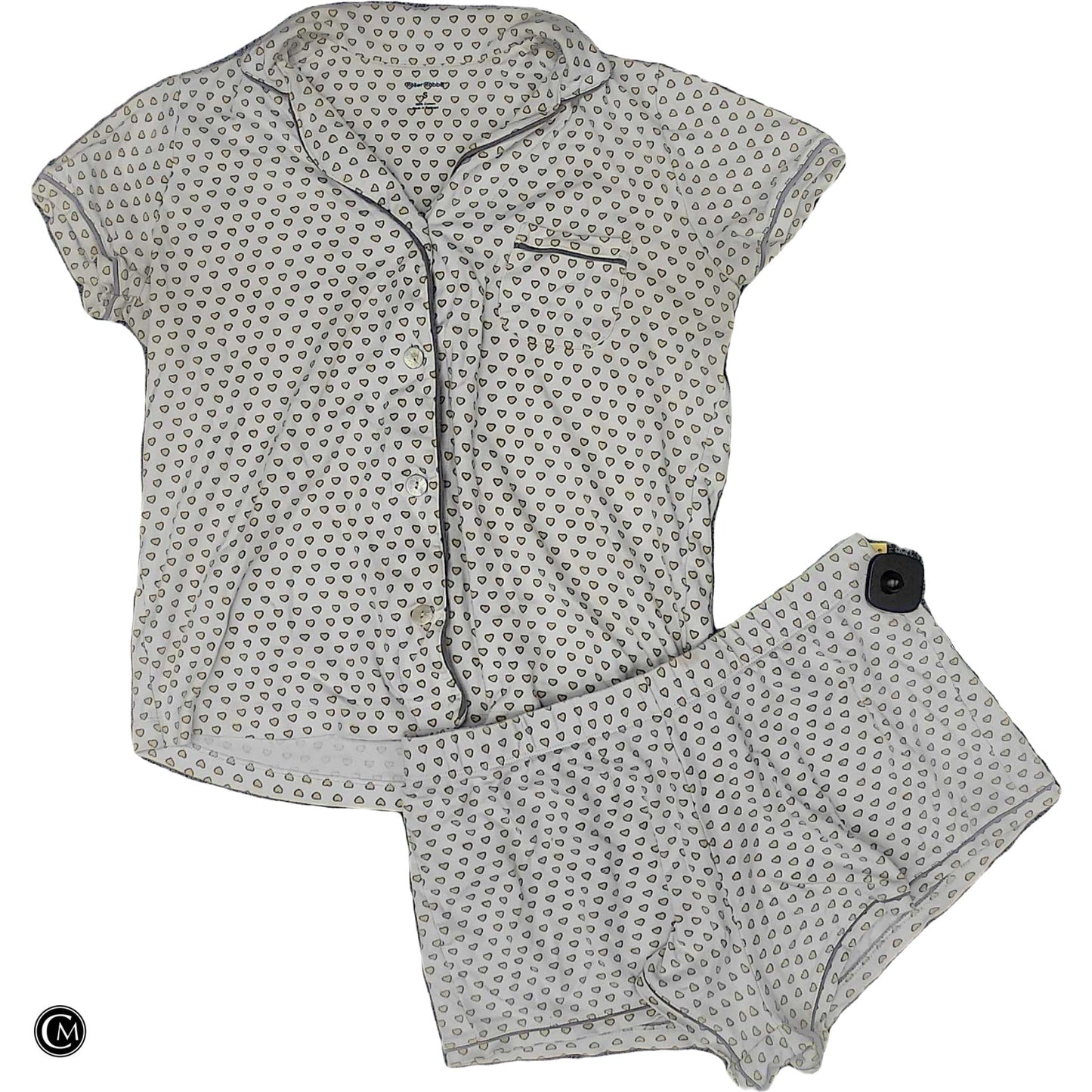 Lounge Set Shorts By Roller Rabbit In White & Yellow, Size: S