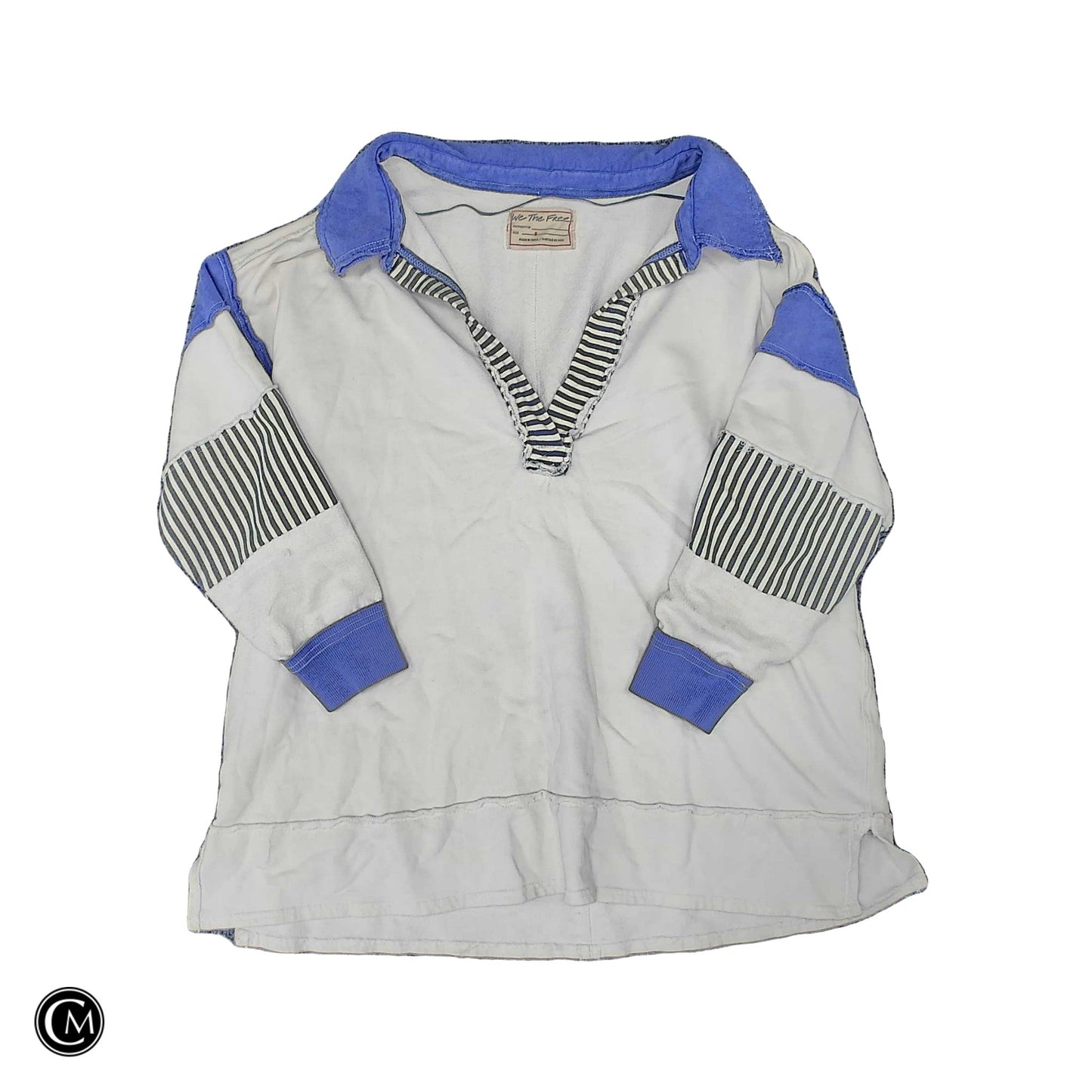 Sweatshirt Collar By We The Free In Blue & White, Size: S