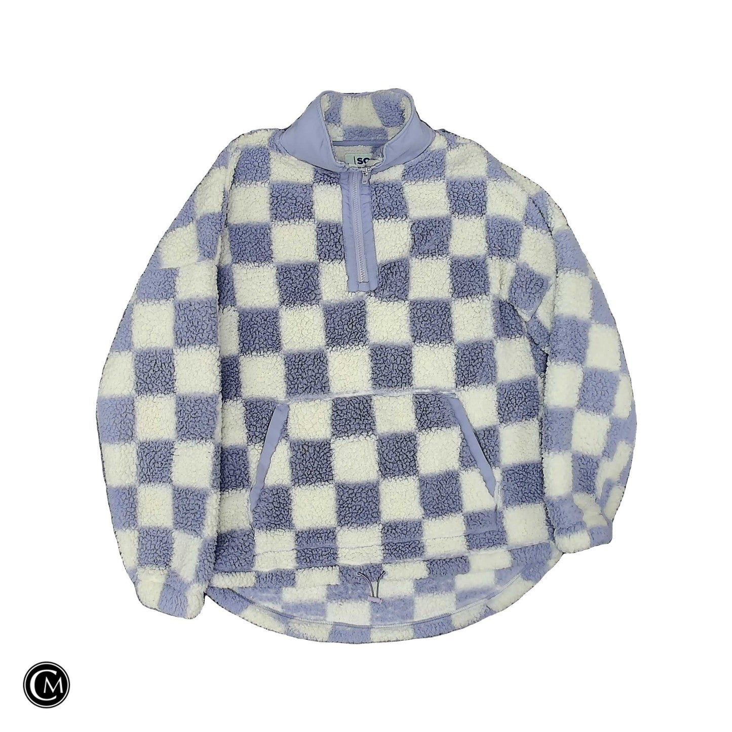 Sweatshirt Collar By So In Purple & White, Size: M