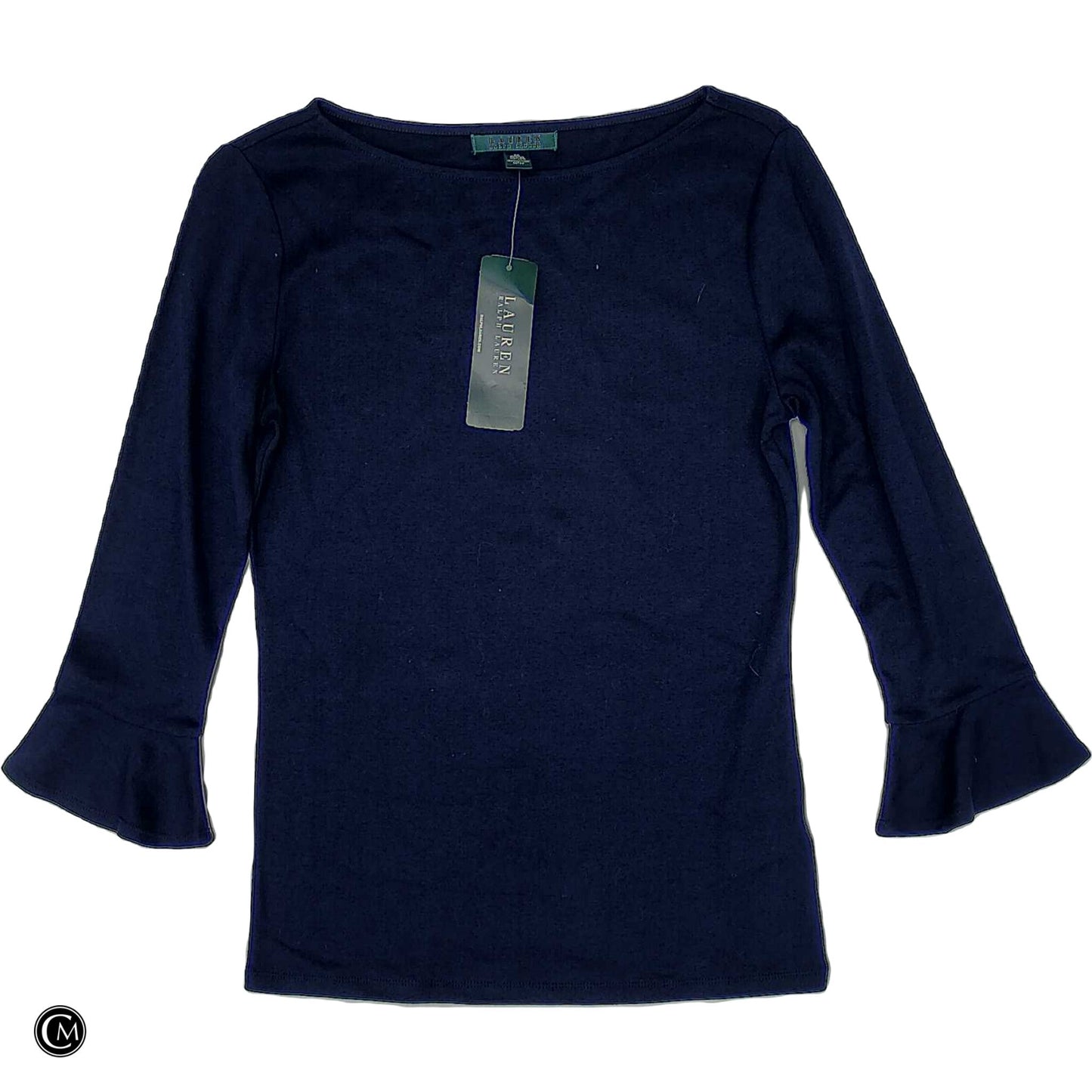 Top Ls Basic By Lauren By Ralph Lauren In Navy, Size: M
