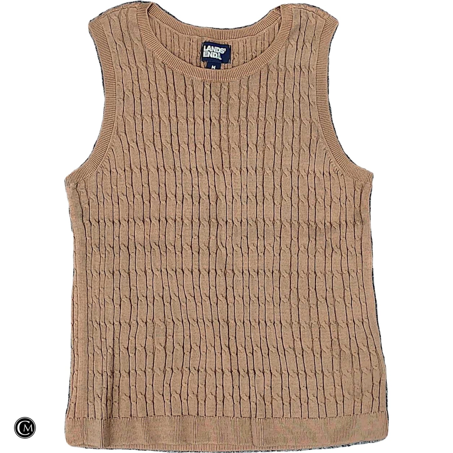 Vest Sweater By Lands End In Brown, Size: M