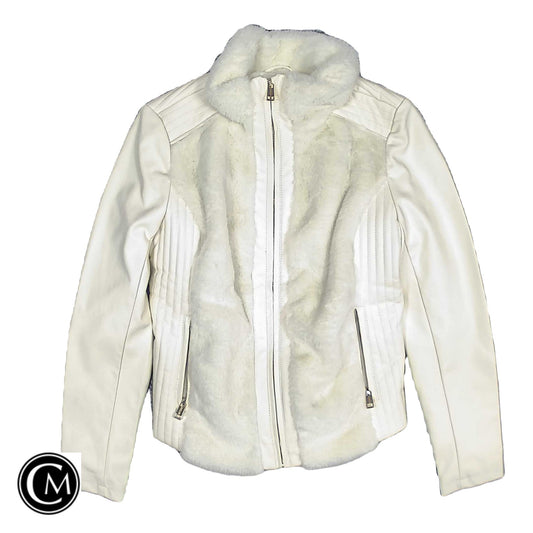 Jacket Faux Fur & Sherpa By Guess In White, Size: M