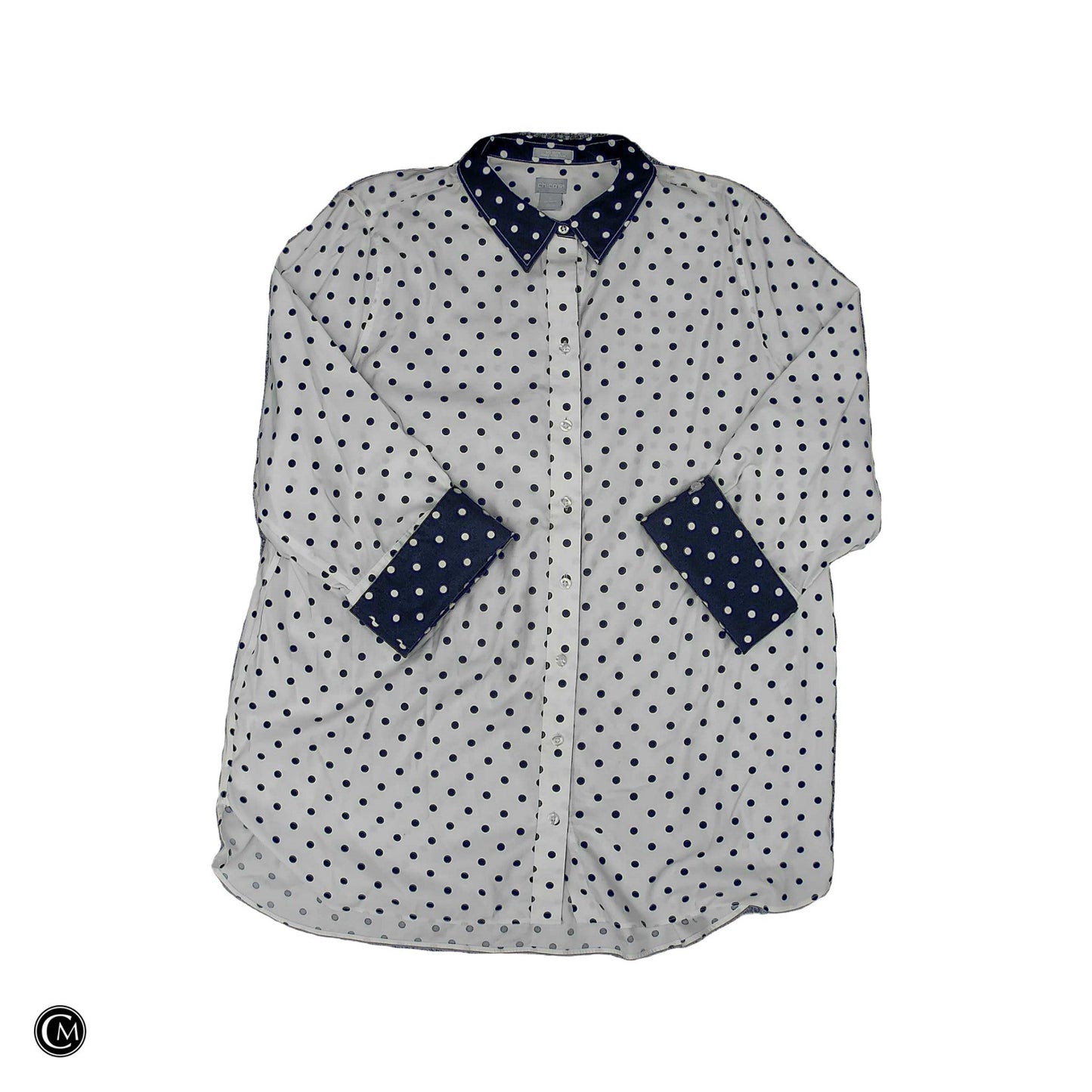 Top Ls By Chicos In Polkadot Pattern, Size: 1x