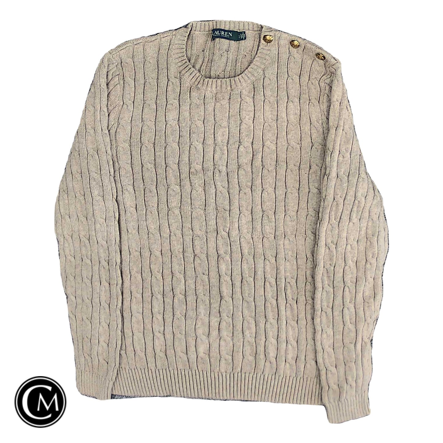 Sweater By Lauren By Ralph Lauren In Beige, Size: Xl