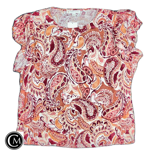 Top Ss By Clothes Mentor In Orange & Pink, Size: 3x