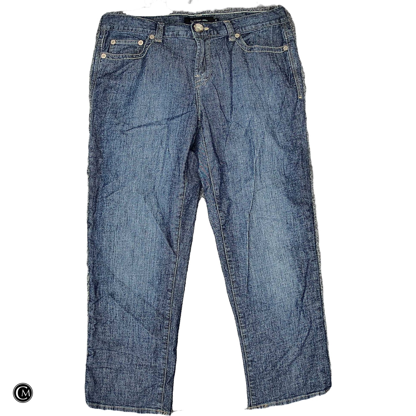 Jeans Straight By Calvin Klein In Blue Denim, Size: 12