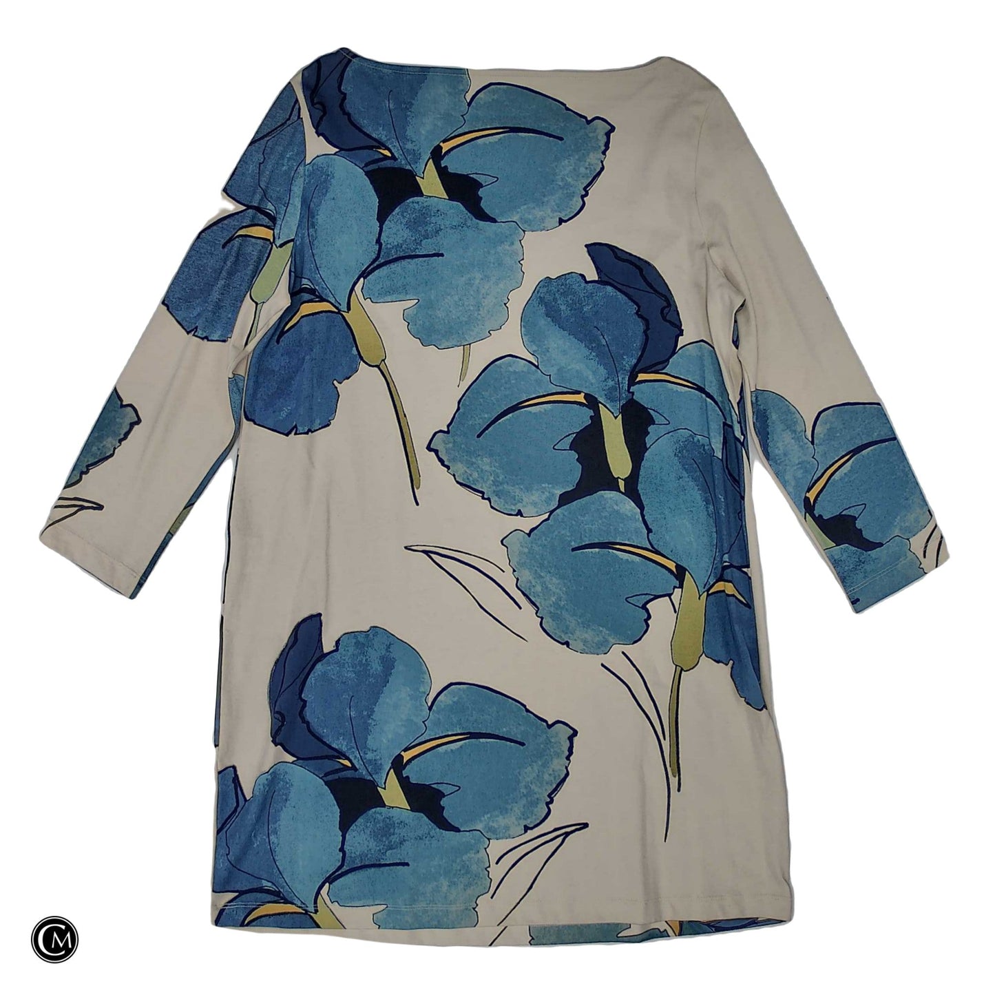Dress Designer By Tory Burch In Blue & Cream, Size: Xl image 2