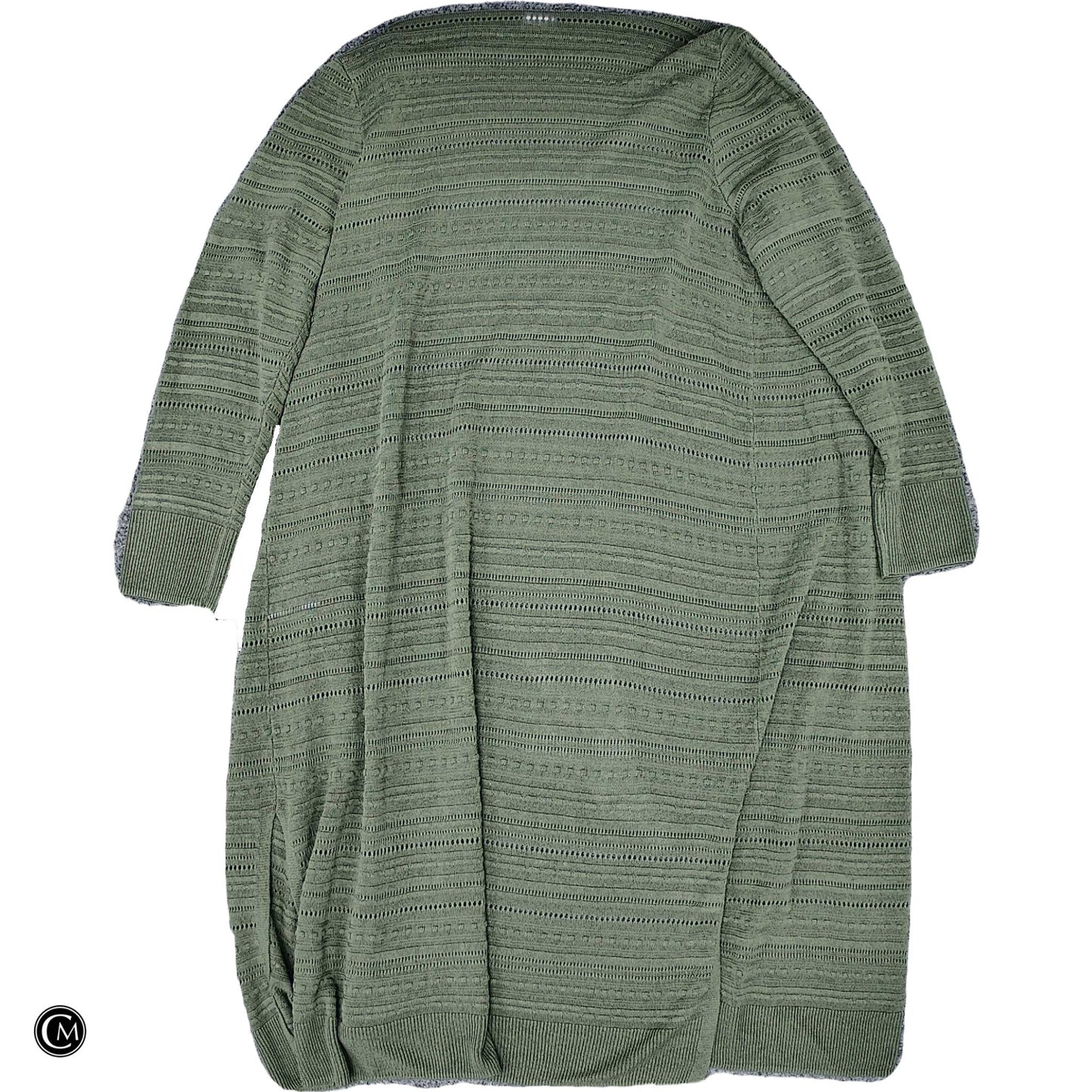 Sweater Cardigan By Chicos In Green, Size: L