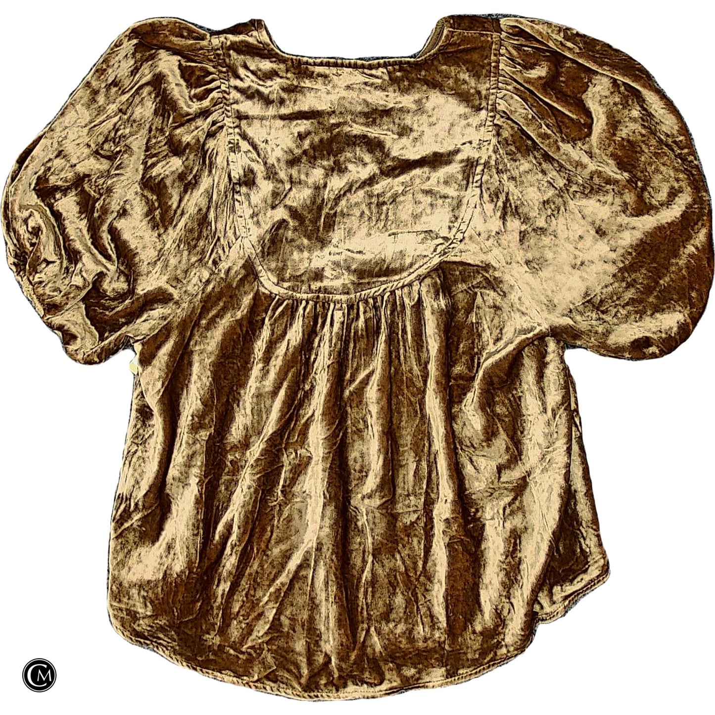 Top Short Sleeve By Anthropologie In Gold, Size: Xxs