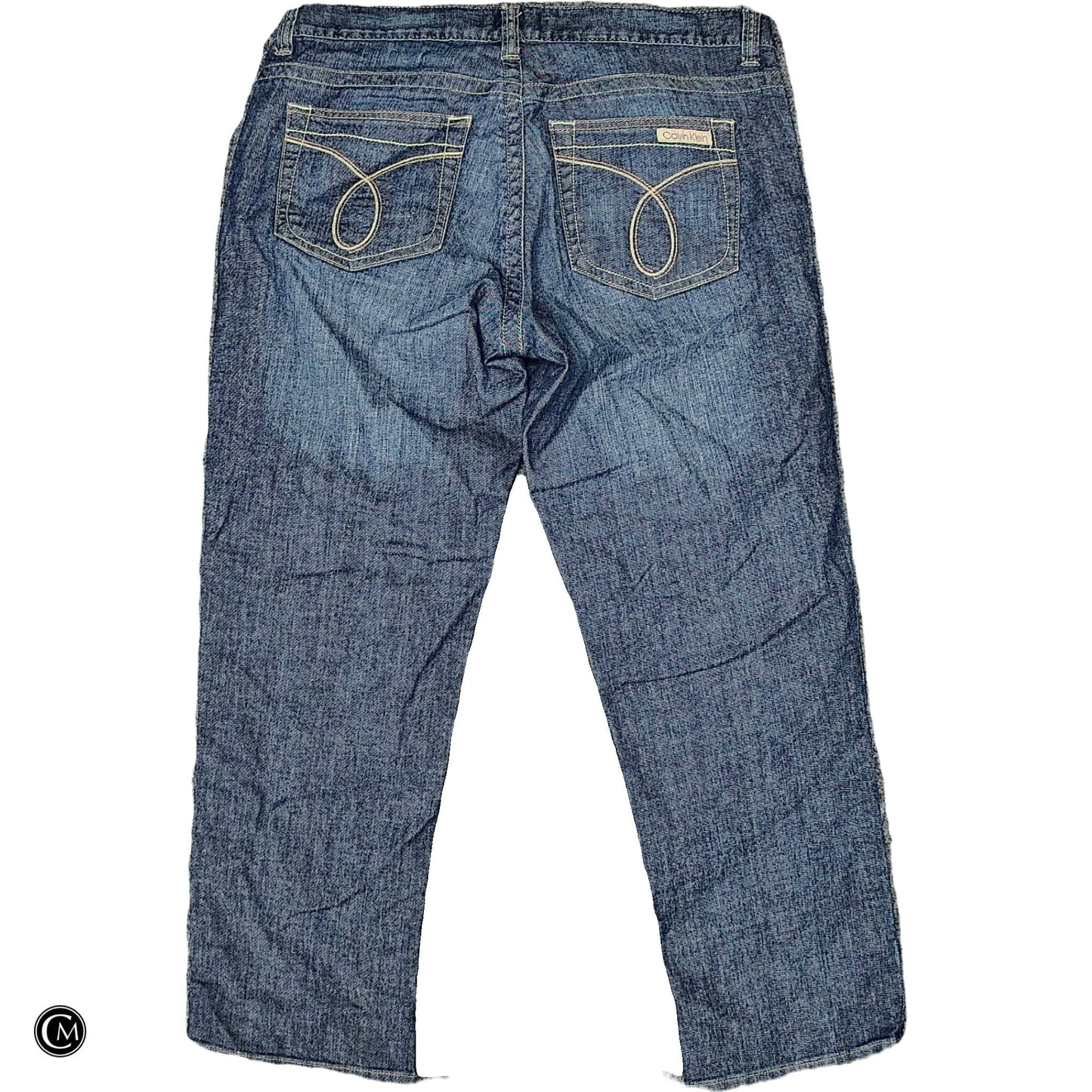 Jeans Straight By Calvin Klein In Blue Denim, Size: 12