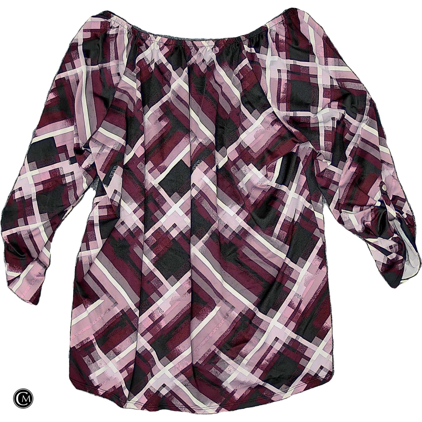 Top Ls By Notations In Purple & White, Size: 1x