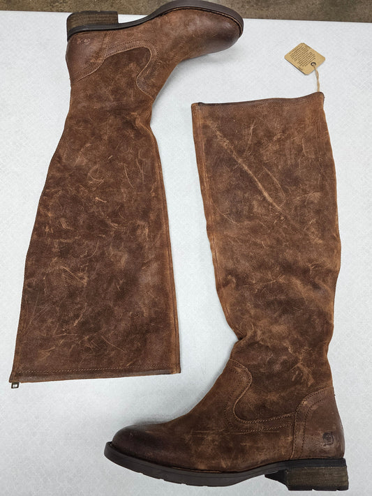 Boots Knee Heels By Born In Brown, Size:8