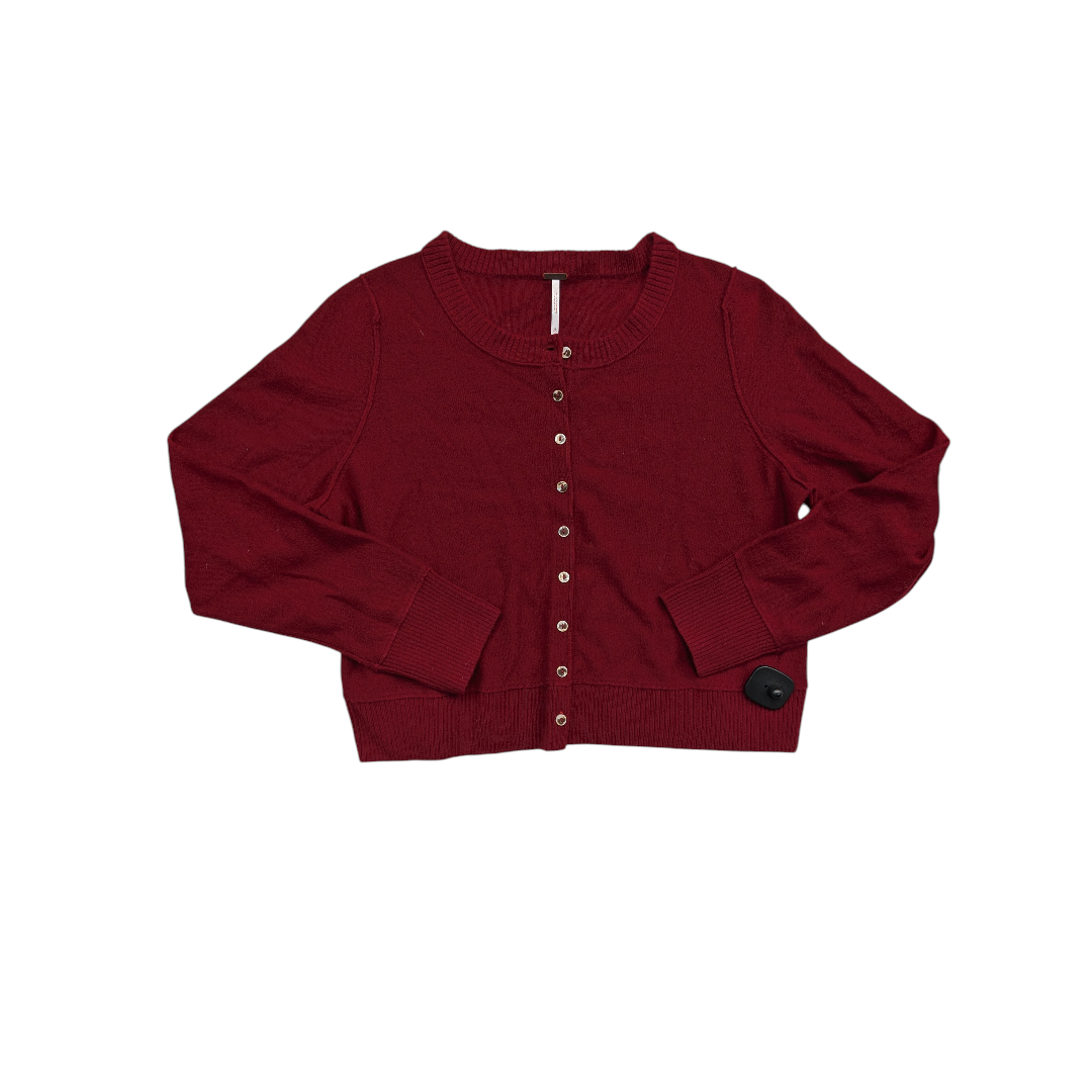 Sweater Cardigan By Free People In Red, Size:Xl