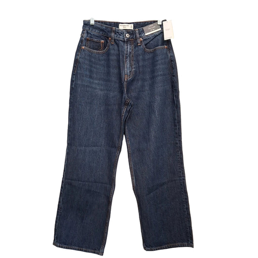 Jeans Wide Leg By Abercrombie And Fitch In Blue Denim, Size:4