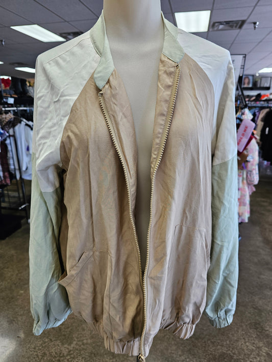 Jacket Other By Hem & Thread In Green & Tan, Size:L