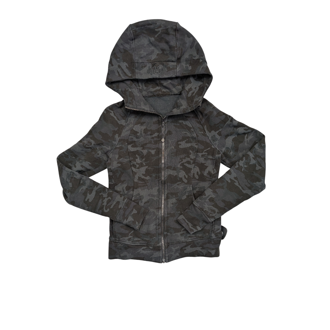Athletic Top Ls Hoodie By Lululemon In Camouflage Print, Size:8